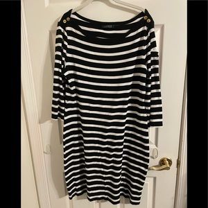 Lauren Ralph Lauren black and white striped dress